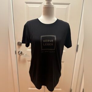 Herve Leger 30th Anniversary Black Graphic Logo T-Shirt Men’s Size Small NWOT